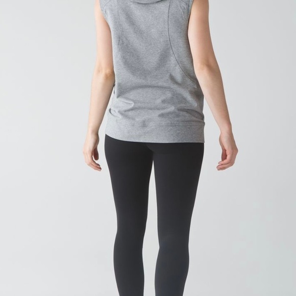 Very good used condition Lululemon sleeveless Bliss hoodie in heathered grey. - Picture 4 of 6